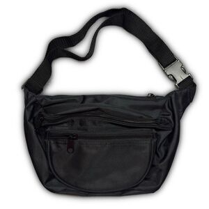 Vintage Style Multi-Pocket Black Fanny Pack